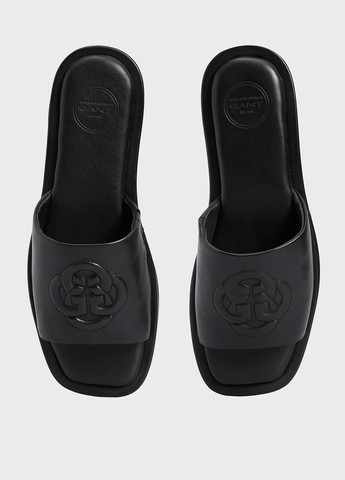 Черные шлепанцы Gant с логотипом