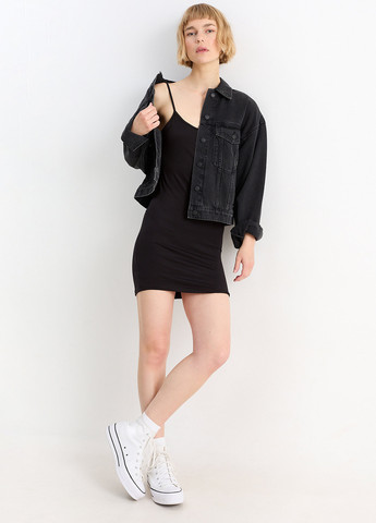 Чорна кежуал сукня сукня-майка, з відкритою спиною C&A однотонна