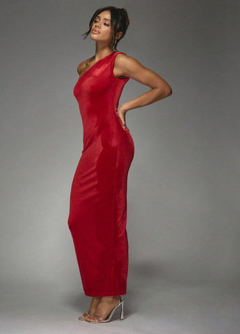 Червона святковий, вечірня сукня силуетна, а-силует, з відкритою спиною SHEIN однотонна