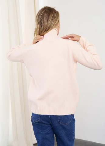 Розовый зимний свитер женский ISSA PLUS WN20-345