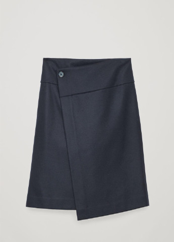 Темно-синяя кэжуал однотонная юбка Cos на запах