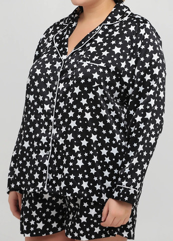 Чорно-біла всесезон піжама (сорочка, шорти) сорочка + шорти Studio