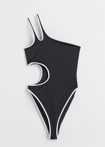 Черный летний купальник слитный, монокини H&M