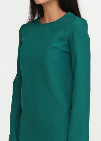 Бутылочное зеленое кэжуал платье Gator однотонное