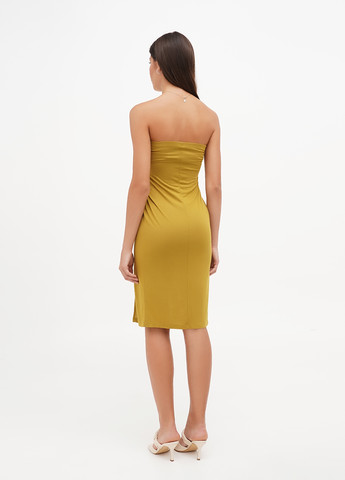 Оливкова кежуал сукня з відкритими плечима Calliope однотонна