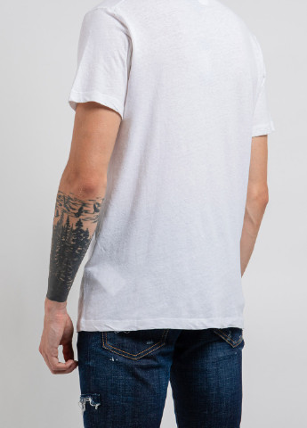 Белая белая футболка с принтом Dsquared2