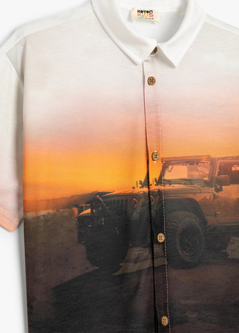 Молочная кэжуал рубашка с рисунком KOTON