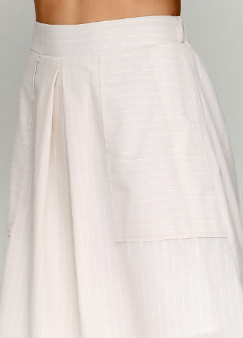 Светло-бежевая кэжуал в полоску юбка Happy Dress миди