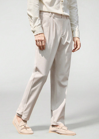 Светло-бежевые классические, кэжуал летние классические брюки SHEIN