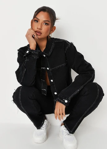 Черная демисезонная куртка Missguided