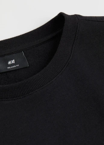 Чорний світшот фліс,чорний, H&M (255170685)