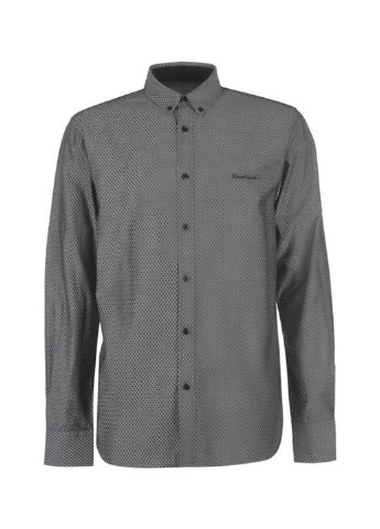 Темно-серая кэжуал рубашка с геометрическим узором Pierre Cardin