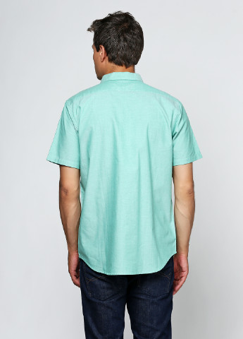 Зеленая кэжуал рубашка однотонная RVCA с коротким рукавом