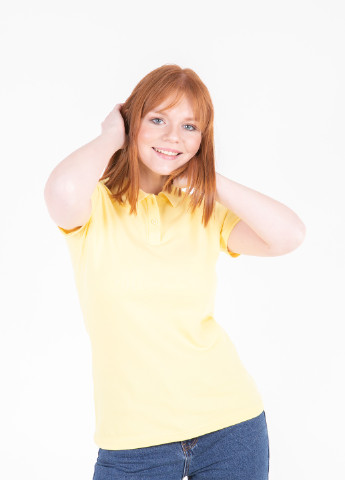 Светло-желтая женская футболка-футболка поло женская TvoePolo однотонная