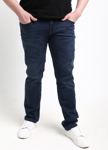 Темно-синие демисезонные слим джинсы мужские темно-синие слим стрейч Slim Zanotti