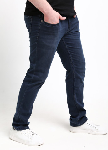 Темно-синие демисезонные слим джинсы мужские темно-синие слим стрейч Slim Zanotti