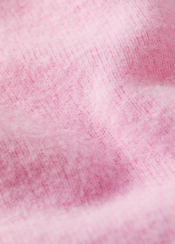 Лонгслів H&M однотонні світло-рожеві кежуали трикотаж, поліестер
