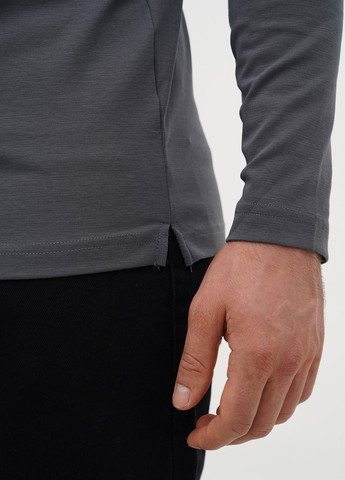 Темно-серый демисезонный кэжуал лонгслив Trend Collection однотонный