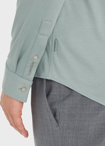 Серая кэжуал рубашка однотонная Calvin Klein