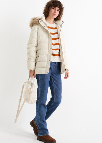 Молочный свитшот C&A полоска пуговицы (362193443)