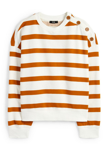 Молочный свитшот C&A полоска пуговицы (362193443)