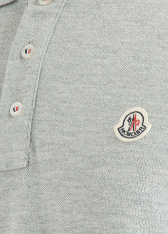 Светло-серая футболка-поло для мужчин Moncler с логотипом