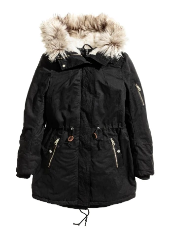 Черная демисезонная парка H&M