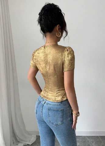 Золотиста блуза SHEIN