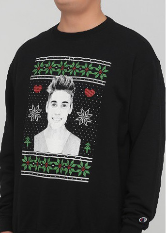 Чорний світшот Chempion малюнок нашивки (361960195)