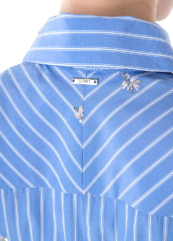 Голубое кэжуал платье Liu Jo в полоску
