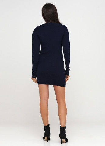 Темно-синее кэжуал платье платье-свитер Hostar однотонное