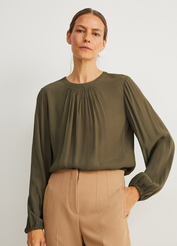 Оливковая (хаки) летняя блуза C&A