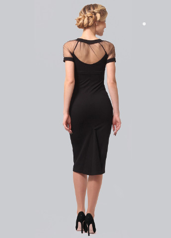Черное коктейльное платье футляр Lila Kass однотонное