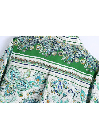Зеленая кэжуал рубашка с цветами Berni Fashion