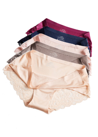 Комплект трусиков (5шт) Woman Underwear слип однотонные комбинированные повседневные нейлон