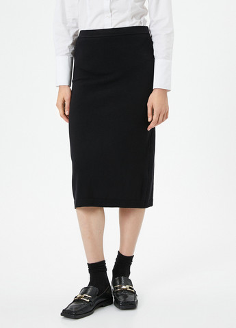 Черная кэжуал, офисная однотонная юбка KOTON карандаш