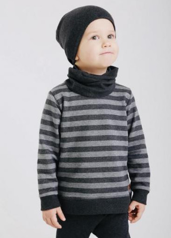 ArDoMi свитшот полоска серый кэжуал хлопок, трехнитка с начесом