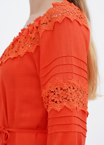 Оранжевое кэжуал платье а-силуэт Ruta-S однотонное