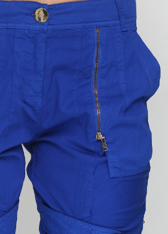 Синие кэжуал демисезонные зауженные брюки Sassofono