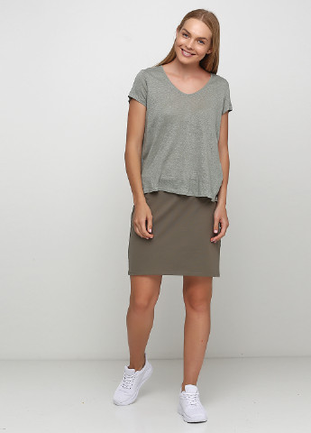 Оливковая (хаки) кэжуал однотонная юбка H&M карандаш
