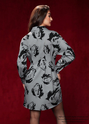 Сіра кежуал сукня сукня-сорочка SHEIN з малюнком