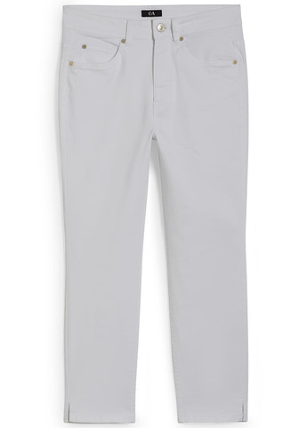 Белые кэжуал летние зауженные, укороченные брюки C&A