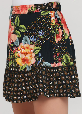 Темно-зеленая кэжуал цветочной расцветки юбка C&A