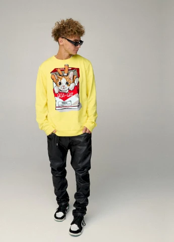 Жовтий світшот чоловічий oversize /no flis/ YAPPI (252258995)