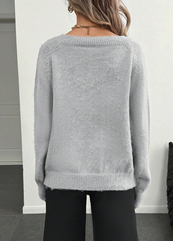 Сірий демісезонний пуловер пуловер SHEIN