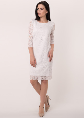 Белое кэжуал платье короткое Seam фактурное