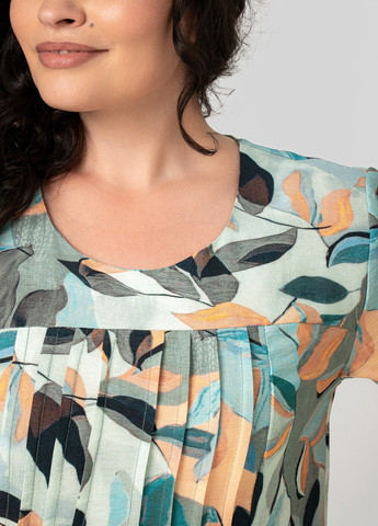 Комбинированное кэжуал платье а-силуэт A'll Posa с рисунком