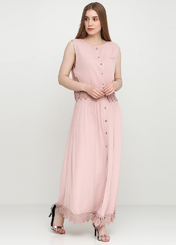 Светло-розовая кэжуал однотонная юбка New Line