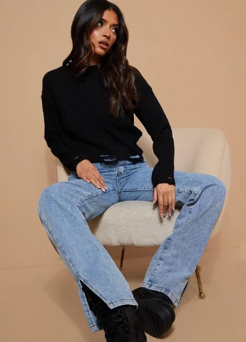 Чорний демісезонний джемпер джемпер PrettyLittleThing