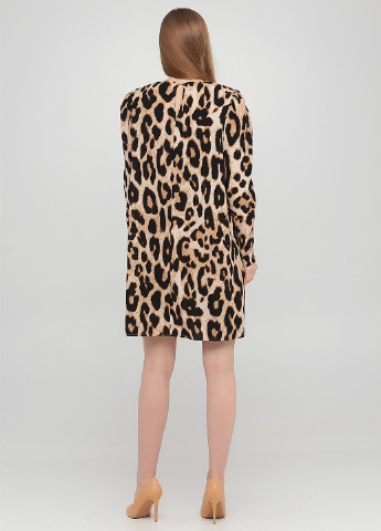 Темно-бежева кежуал сукня а-силует H&M леопардовий